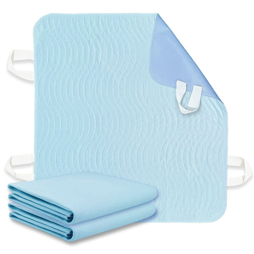 2 Pack Bed Pads for Incontinence Positioning Bed Pad with Handles for Lift and Transfer Reusable Waterproof Bed Pads Washable In