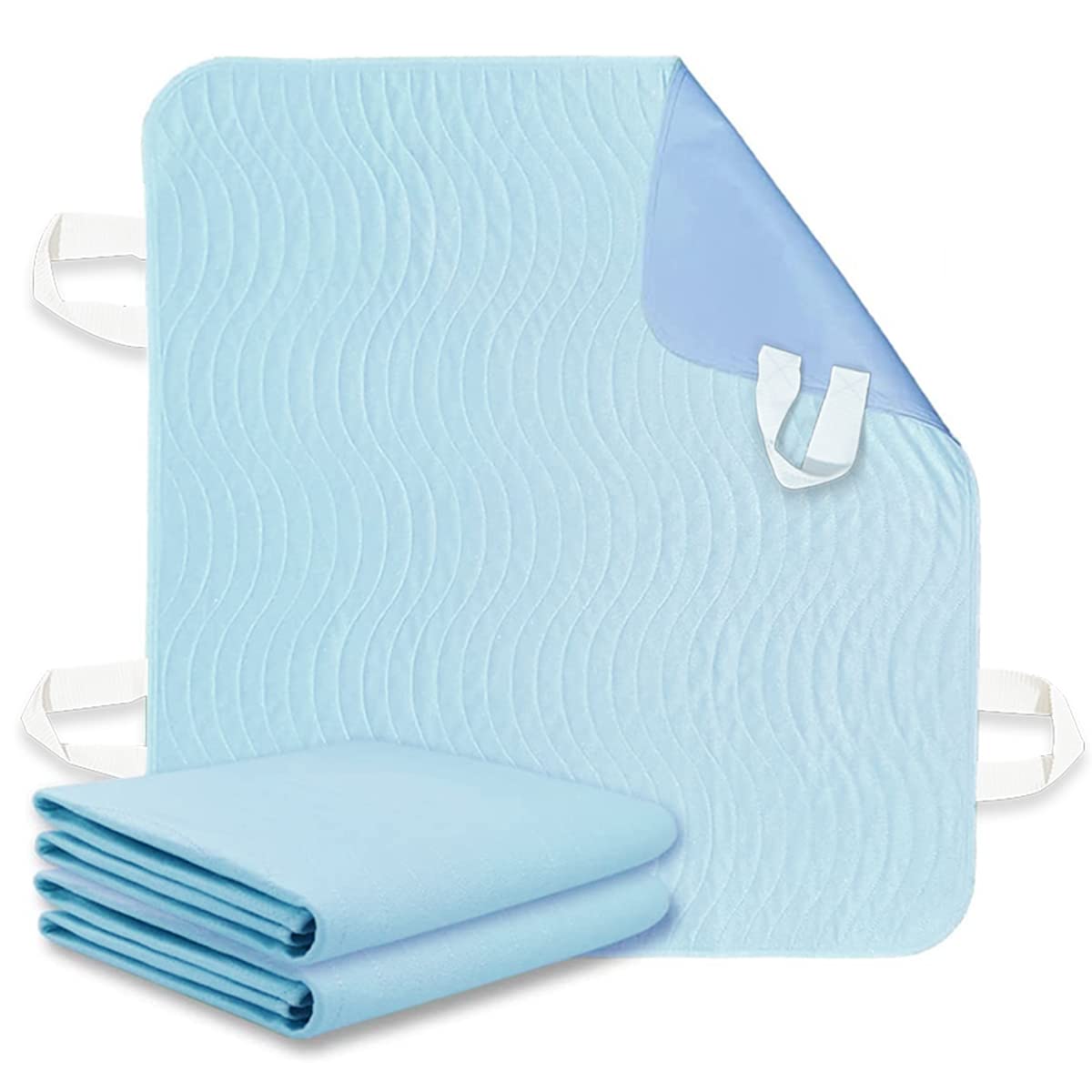 2 Pack Bed Pads for Incontinence Positioning Bed Pad with Handles for Lift and Transfer Reusable Waterproof Bed Pads Washable In