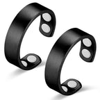Vicmag Copper Magnetic Rings for Women 99.9% Copper Finger Ring Ultra Strength Magnet Gift Adjustable(4X Black)