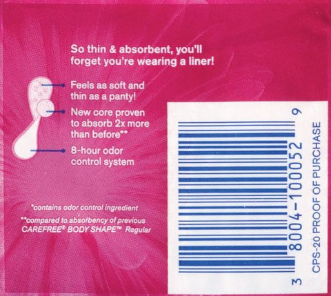 Carefree Carefree Body STape Regular Unscented, 20 Count (Pack of 6)