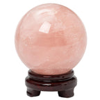 MOGEMT Large Rose Quartz Crystal Sphere Natural Pink Healing Crystal Ball with Stand Meditation Decorative Balls Home Decor 100-