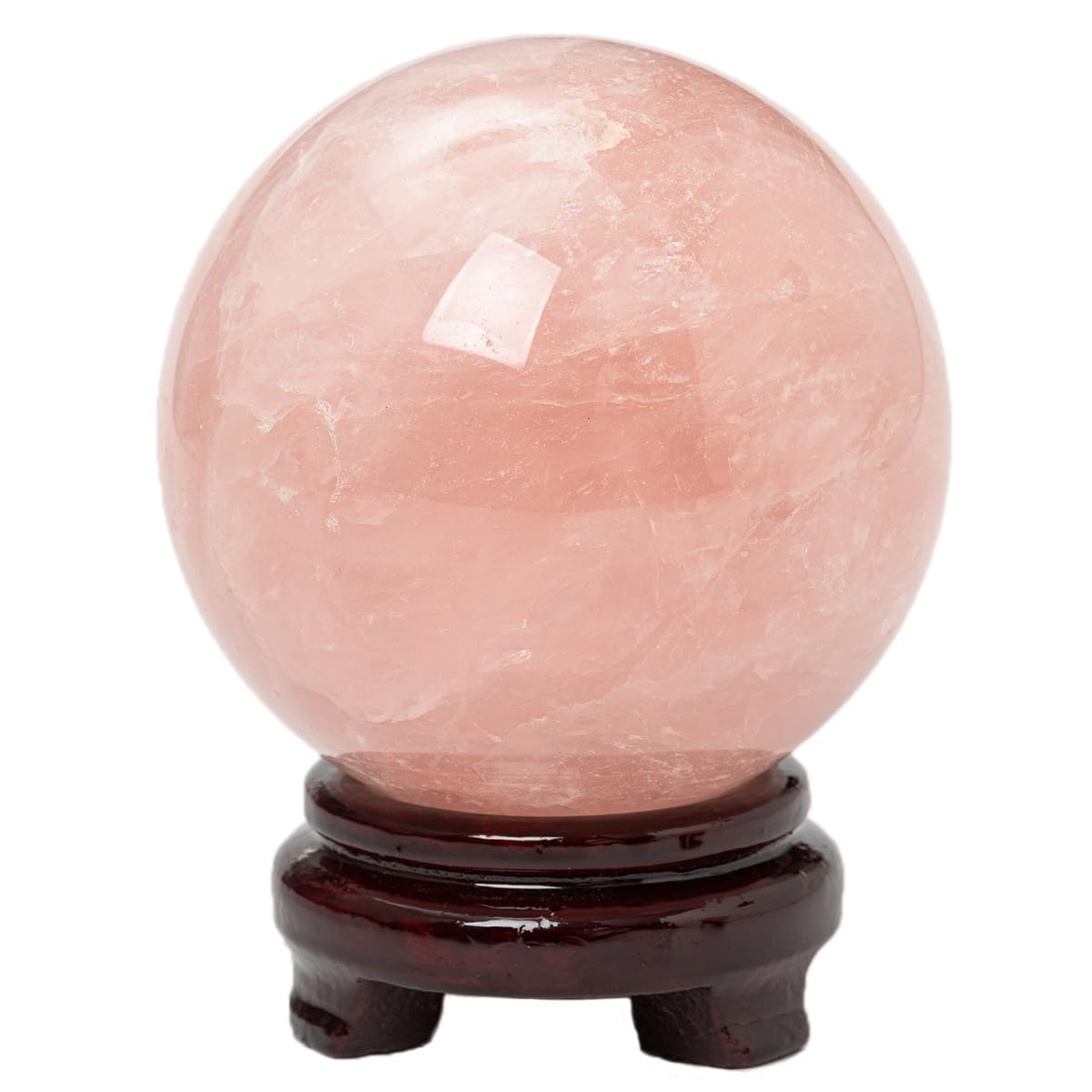 MOGEMT Large Rose Quartz Crystal Sphere Natural Pink Healing Crystal Ball with Stand Meditation Decorative Balls Home Decor 100-