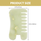 Healifty Jade Scraping Comb Set - 2Pcs Gua Sha Hair Comb for Scalp Massage and Facial Beauty Dual Use Massage Tool (Green)