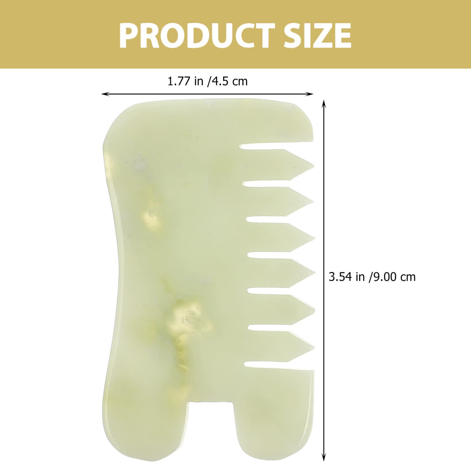 Healifty Jade Scraping Comb Set - 2Pcs Gua Sha Hair Comb for Scalp Massage and Facial Beauty Dual Use Massage Tool (Green)