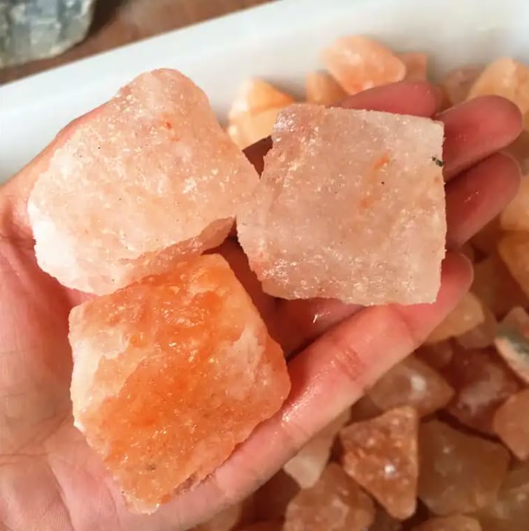 Zenkeeper 1 Lb Large Raw Himalayan Salt Crystal Rough Himalayan Quartz Natural Orange Salt Stone Crystal Stone Mineral Specimen