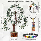 Crystal Tree of Life Green Aventurine Healing Crystal Trees for Home & Office Decoration, Handmade Gem Money Bonsai Tree for Pos