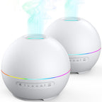 THIMONES 2 Pack Essential Oil Diffuser for Home - 200ml Aromatherapy Diffuser Humidifier with 4 Timers & 7 Colors Night Lights, 