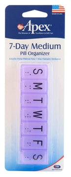 Apex 7-Day Pill Organizer Medium (Color may vary) 1 ea