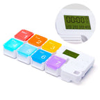 7 Day Medicine Pill Organizer, 4 Reminder Alarms, Loud Sound, 7 Large Compartments, Large Screen, Moisture-Proof, Dust-Proof, Tr