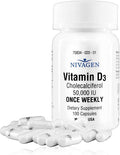 Nivagen Pharmaceuticals Inc Vitamin D3 50,000, 100 Count (Pack of 2)