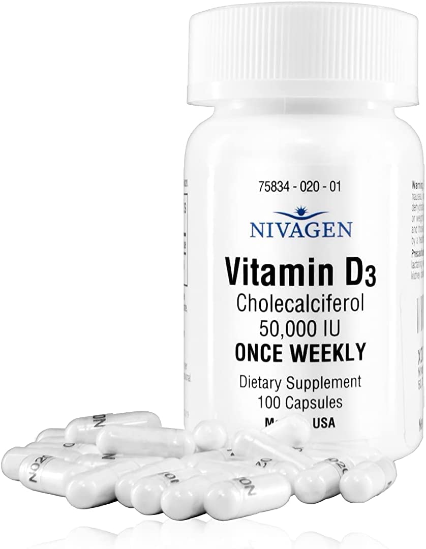 Nivagen Pharmaceuticals Inc Vitamin D3 50,000, 100 Count (Pack of 2)