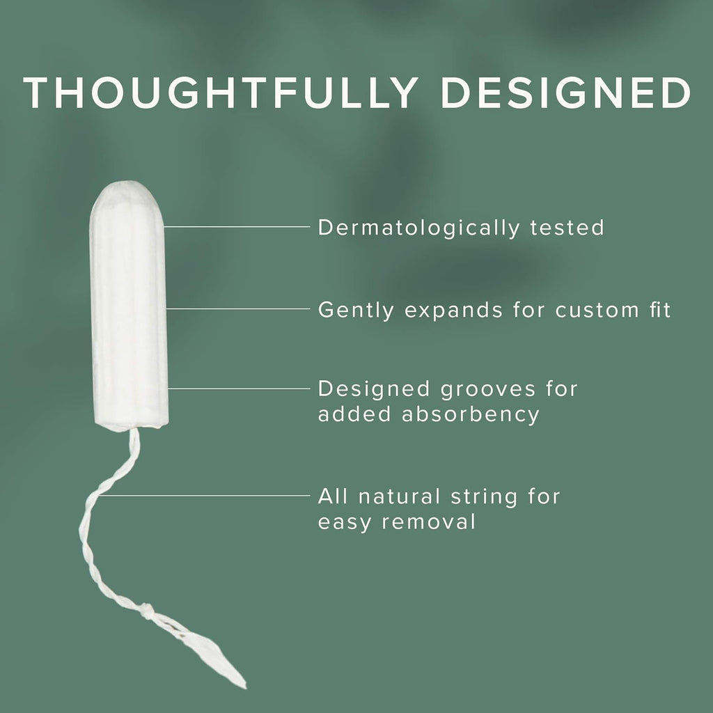 Veeda 100% Natural Cotton Compact Tampons Super Plus Absorbency - Non-Applicator Tampons with leak proof protection - Unscented,