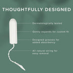 Veeda 100% Natural Cotton Compact Tampons Super Plus Absorbency - Non-Applicator Tampons with leak proof protection - Unscented,
