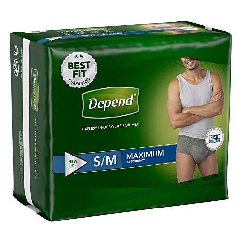 Depend Underwear for Men, Maximum, Small/Medium, Case/76 (4/19s)