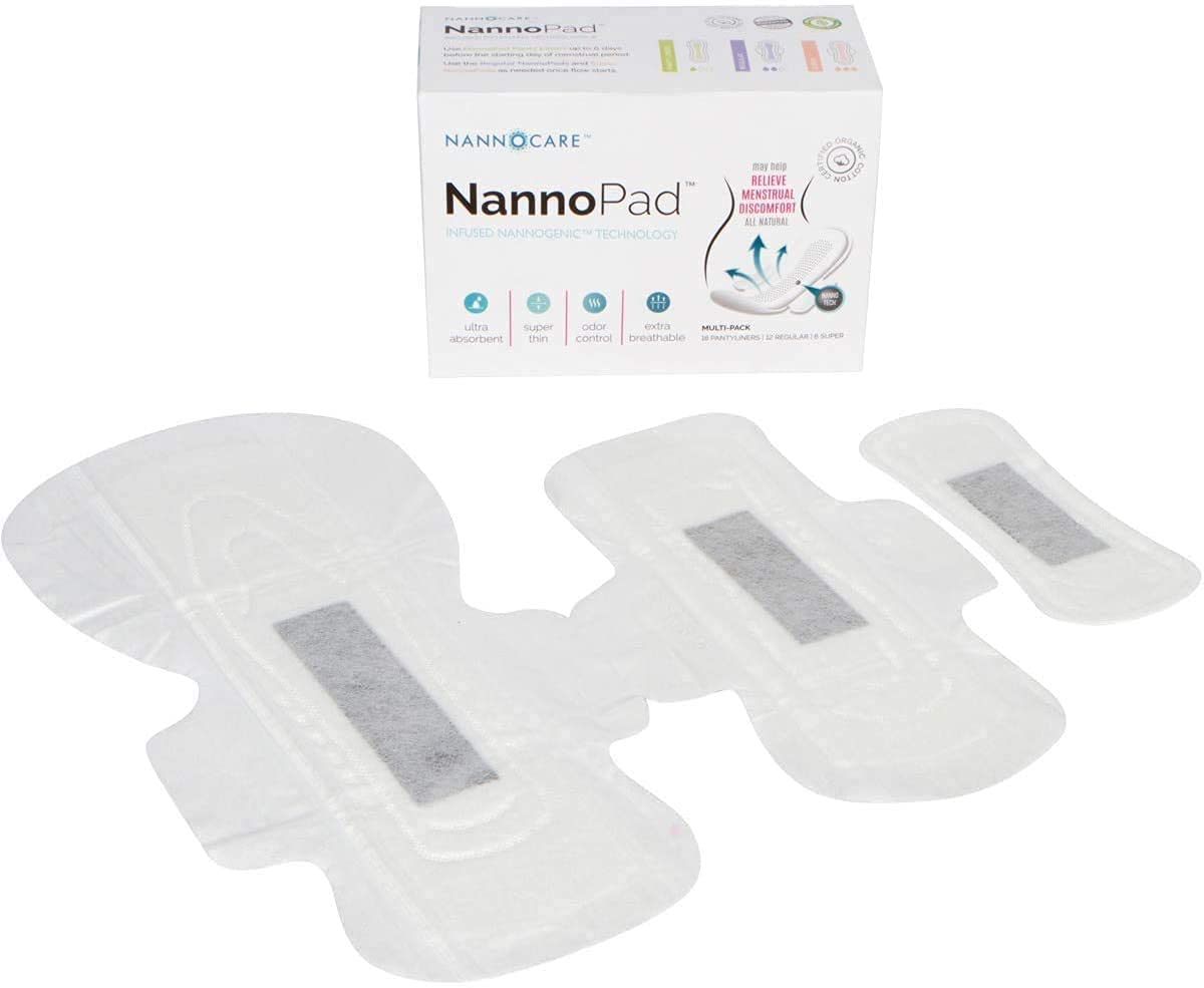 NannoPad Super - Certified Organic Cotton - Naturally Relieve Your Discomfort - No Fragrances, Chemicals or Dyes - Odor-Control