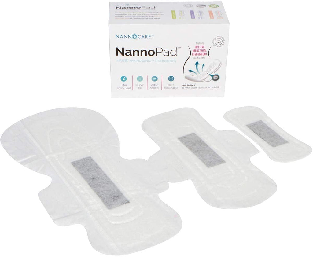 NannoPad Super - Certified Organic Cotton - Naturally Relieve Your Discomfort - No Fragrances, Chemicals or Dyes - Odor-Control