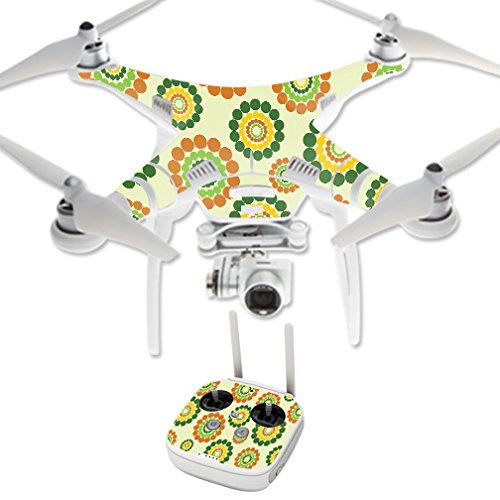 MightySkins Skin Compatible With DJI Phantom 3 Professional - Hippie Flowers | Protective, Durable, and Unique Vinyl Decal wrap 
