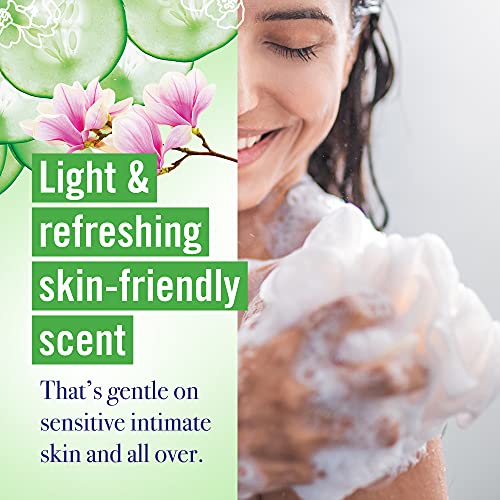 Vagisil Feminine Wash for Intimate Area Hygiene, Scentsitive Scents, pH Balanced and Gynecologist Tested, Cucumber Magnolia, 12