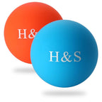 H&S 2 x Silicone Lacrosse Ball - Foot Massage Ball - Massage Balls for Back - Trigger Point Muscle Roller & Hand Exercise Set fo