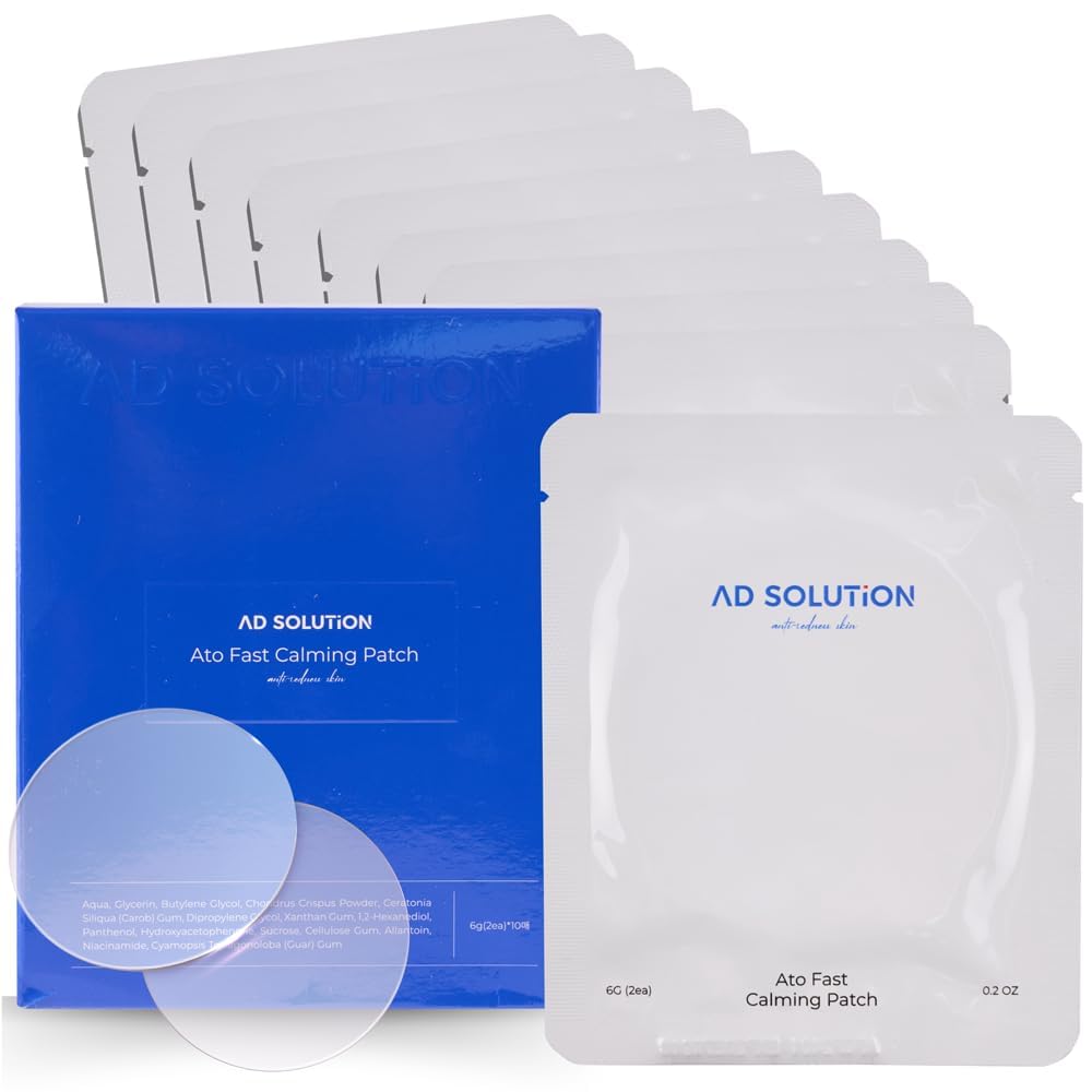AD SOLUTION Ato Fast Calming Patch for Skin Redness, Itching & Flare-Ups - Soothing Hydrogel for Sensitive Skin with Cica & Pant