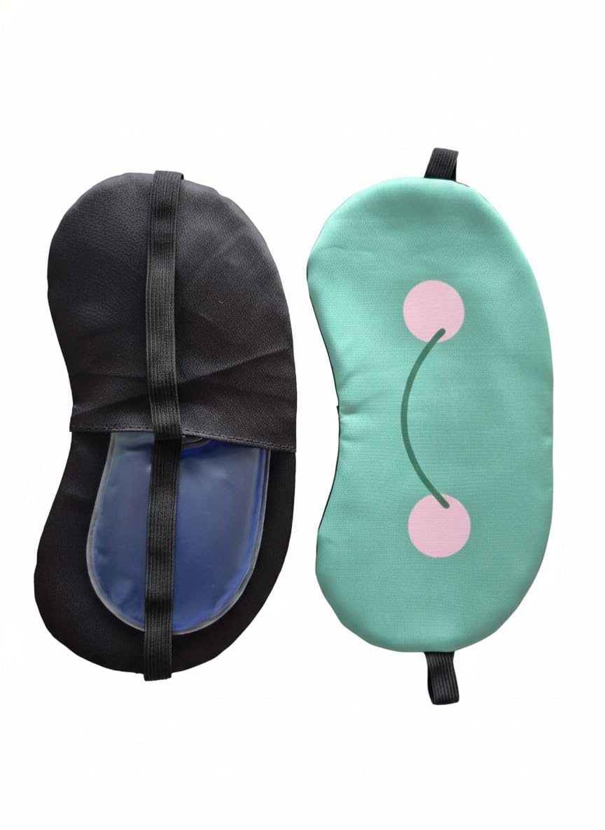 Cooling Gel Eye Mask For Sleeping  Pack Of 1  Weighted Cold Compress For Puffy Eyes, Dark Circles & Migraine Relief  Adjustab