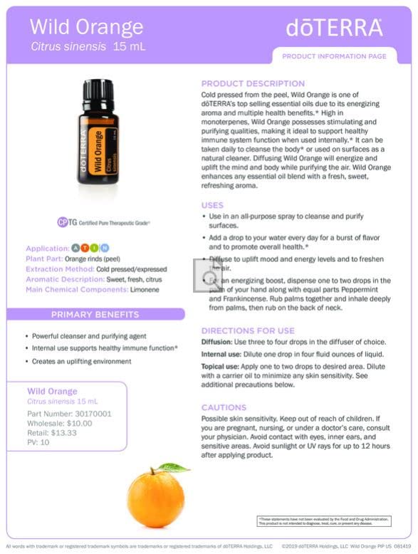 doTERRA Wild Orange Essential Oil - 15 mL, Pack of 1