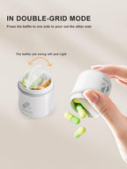 Mini Pill Box, 2-1 Compartments Pill Container with Silicone Lanyard, Daily Portable Pill Case for Pocket, Waterproof Travel Siz