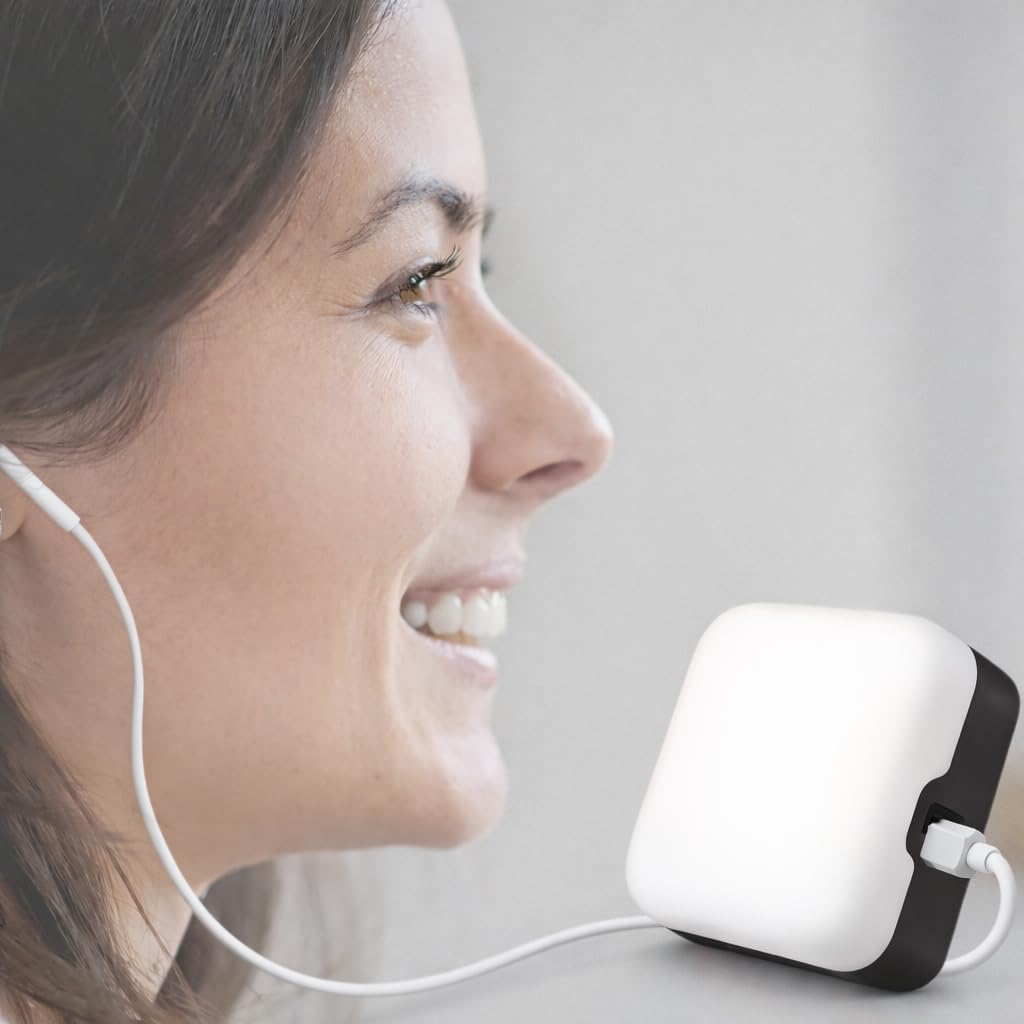 Pocket Gamma Light Therapy Device, 40Hz Flickering LED, 40Hz Audio, Adjustable Brightness