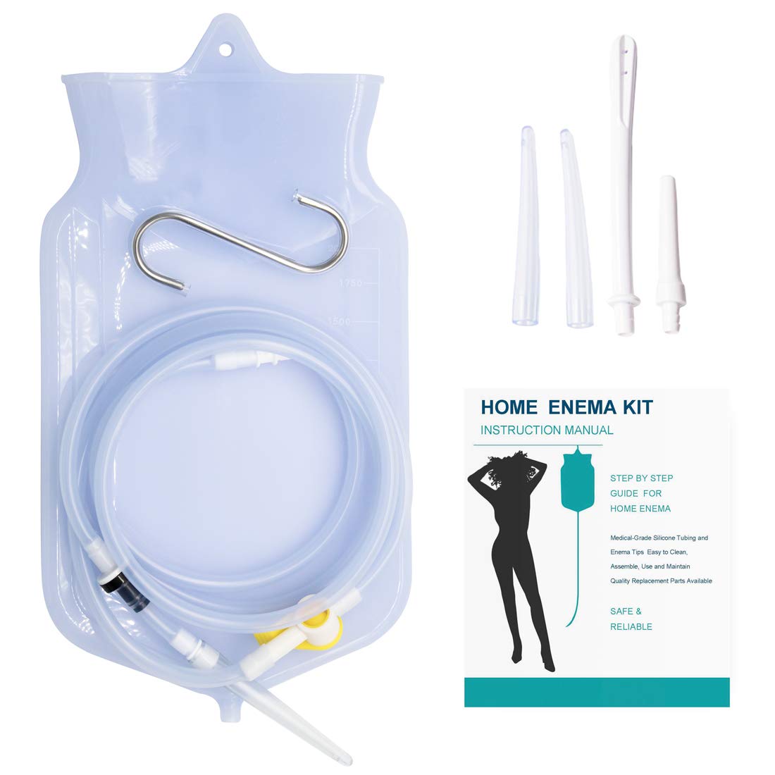 Silicone Enema Bag Kit for Colon Cleansing Enemas for Men Women