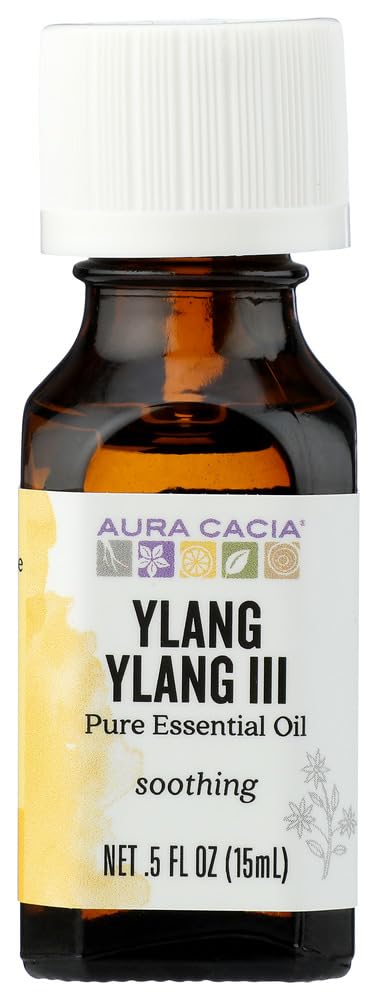 Aura Cacia 100 Percent Pure Ylang Ylang III Essential Oil, 0.5 Ounce - 3 per case.3