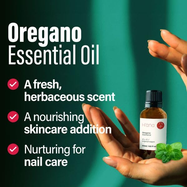 Hana Oregano Essential Oil - 100% Pure and Natural Oil of Oregano for Skin, Nail, Diffuser, and Aromatherapy - with a Pungent, H