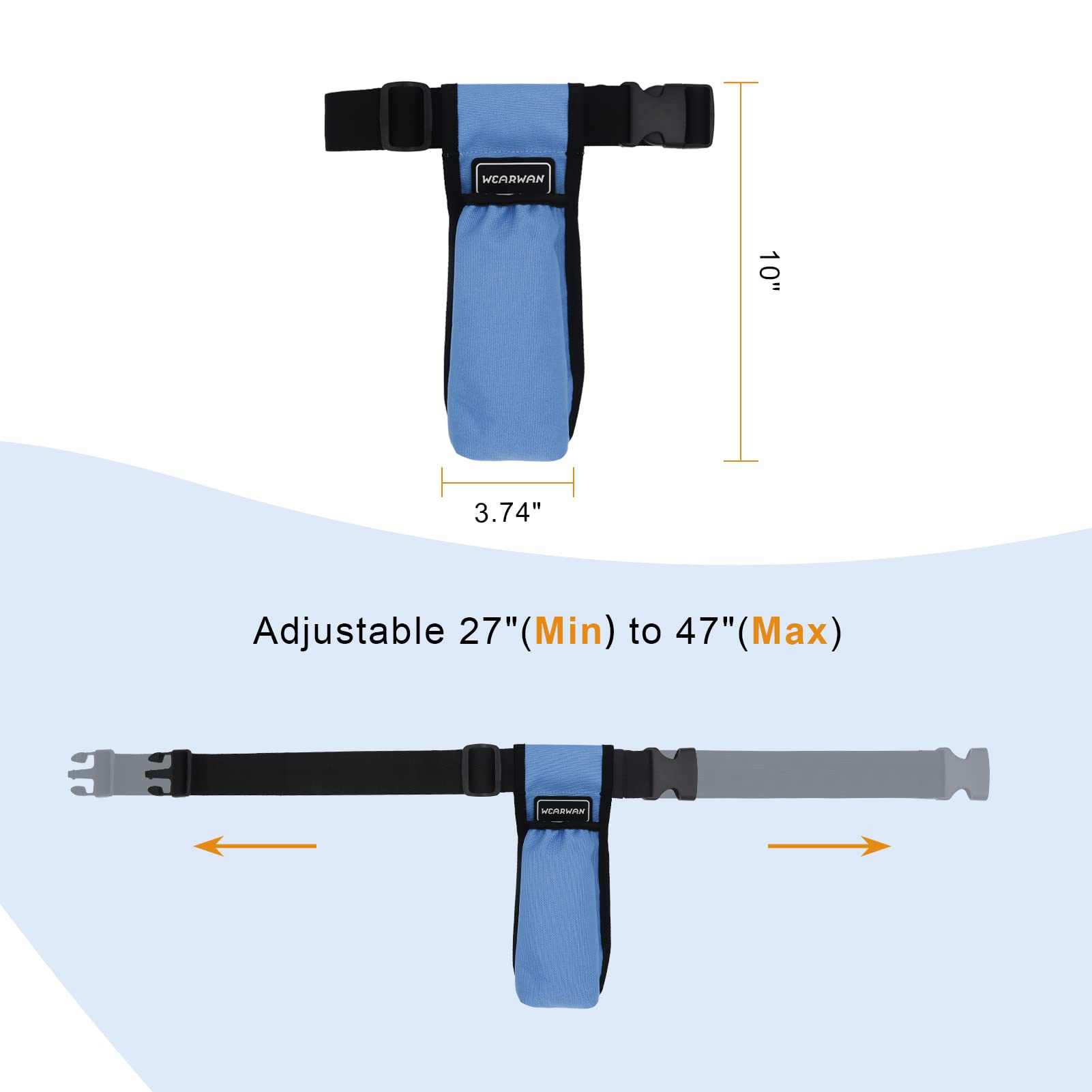 WEARWAN Massage Oil Holster, Adjustable and Durable Massage Holster, Bag only, Bottle not Included (1B-SkyBlue)