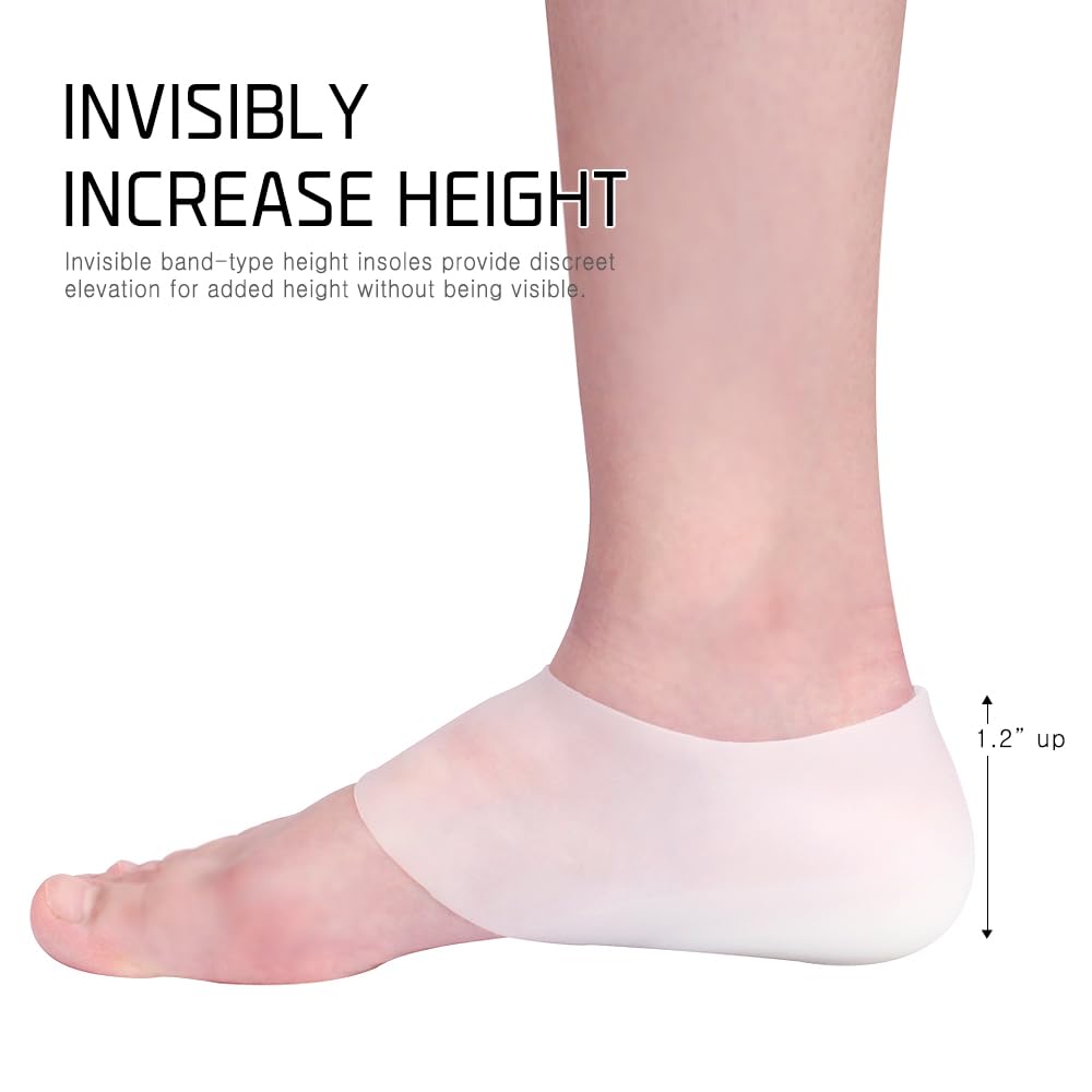 Invisible Height Increase Insoles - Comfortable & Discreet Shoe Inserts for Men & Women (Without Holes, 2 Pairs)