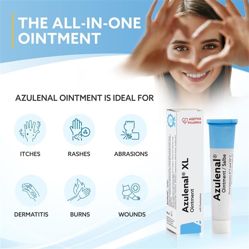 AZULENAL Ointment with Guaiazulene | Ointment for Diaper Rashes Itches Cuts & Sore Nipples | Suitable for Use for Babies and Nur