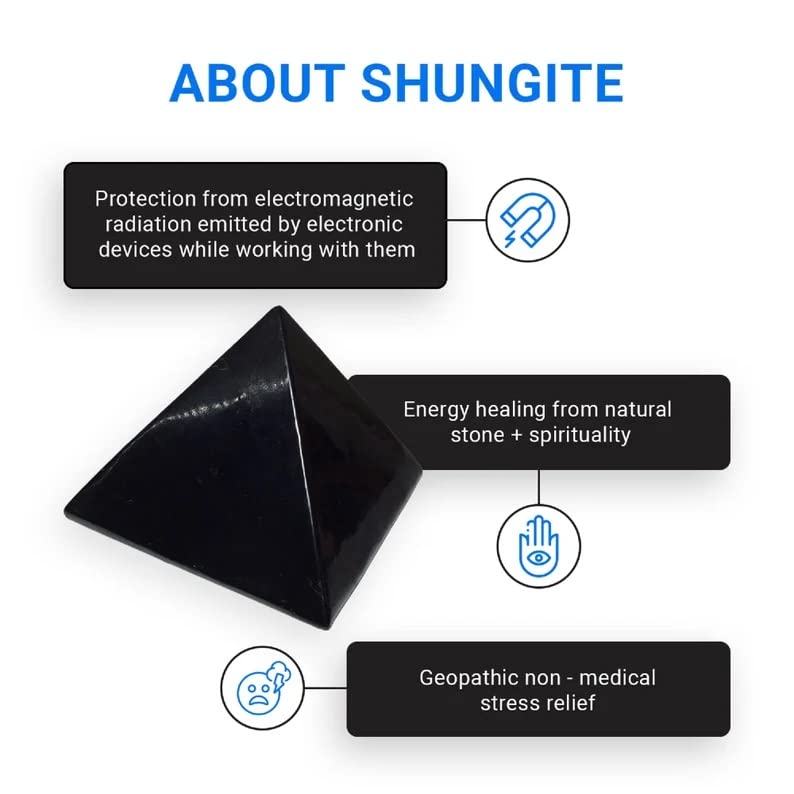 Large Black Shungite Pyramid | EMF Protection | Meditation | Home Protection Crystal | Home Decor Crystal | Detox Crystal | Puri