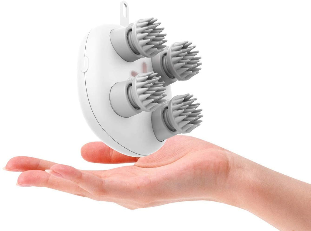 HaoToning Electric Scalp Massager, Head Scratcher Mimics Four-Finger Kneading Massage, Rechargeable & Waterproof, Pets Massager