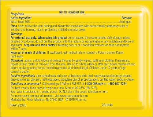 Preparation H Totables Irritation Relief Wipes 10 Each (Pack of 4)