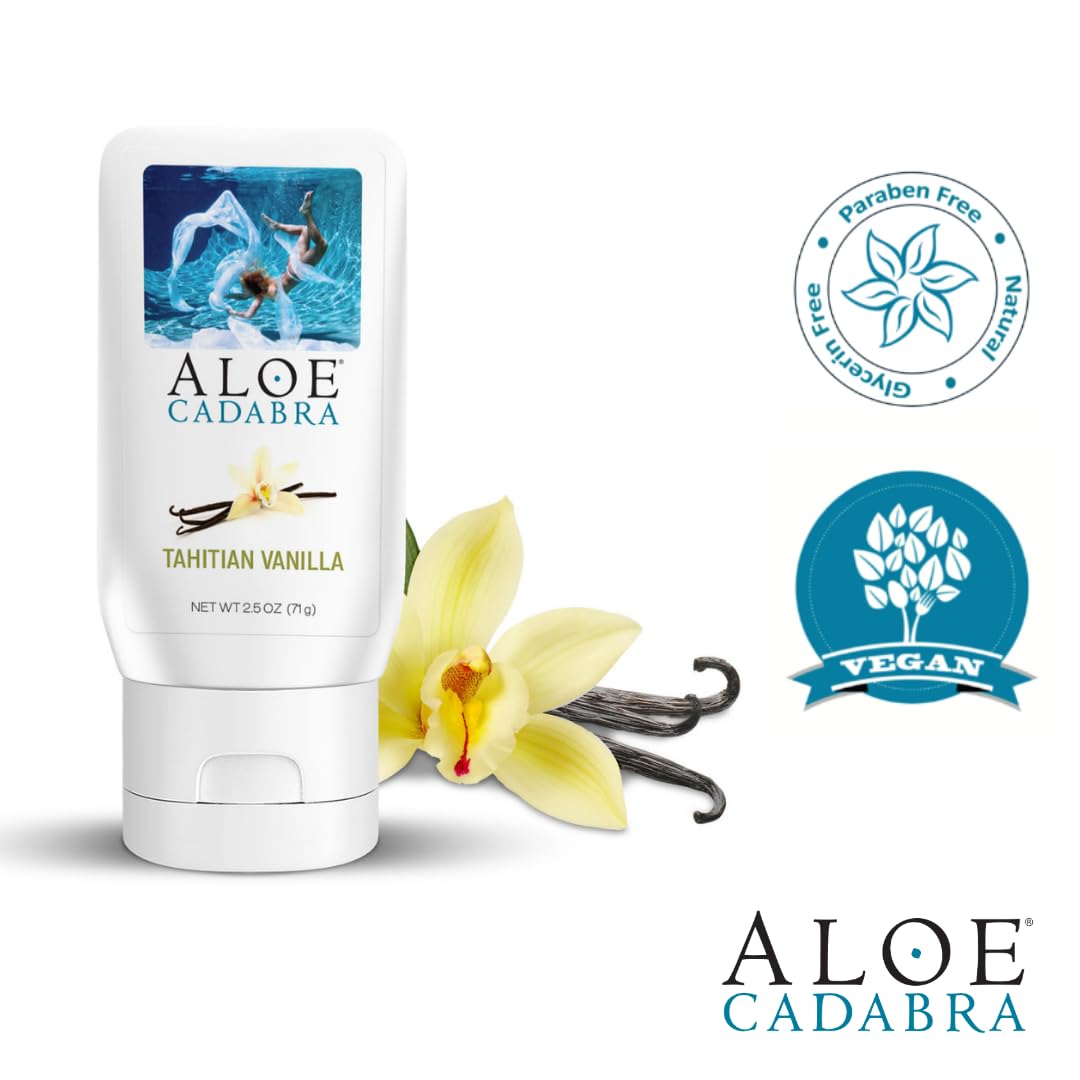Aloe Cadabra Flavored Personal Lubricant and Vaginal Moisturizer, Organic Edible Aloe Lube for Men, Women and Couples, Non-Stain