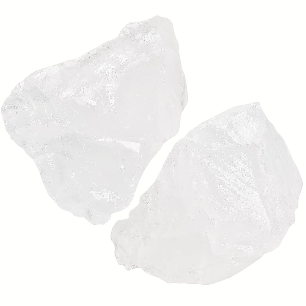 NUKAYAI 2Pcs Clear Quartz 1.8-2.2 Large Raw Crystals Natural Healing Stones Rough Rocks Clear Quartz Crystal for Polishing Wicca