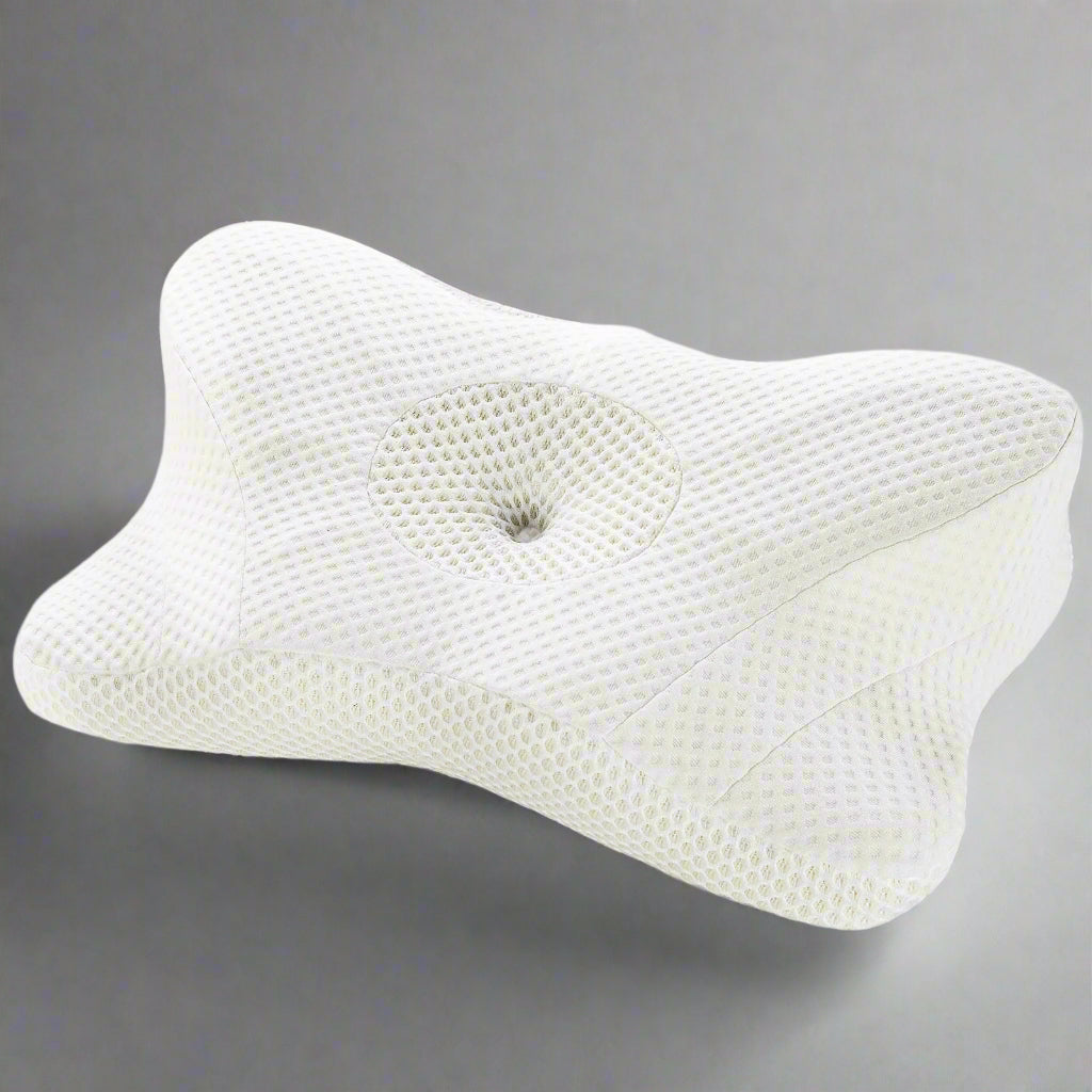 💤 Ergonomic Foam Neck Pillow – Neck Support & Spinal Alignment