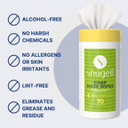 CPAP Mask Wipes by Snugell (70 Count) - 100% Soft Cotton - Lint & Alcohol Free - Skin Safe with Aloe Vera - Easy Opening Canister - For Cleaning CPAP Mask, Tube and Devices