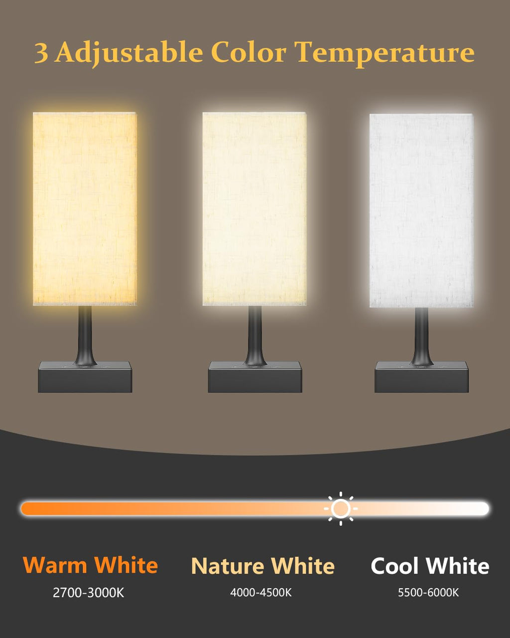 FARRIDE Light Therapy Lamp 10000 Lux Sun Lamp with 3 Color Temperatures, Adjustable Brightness, 4 Timer & Memory Function, Full