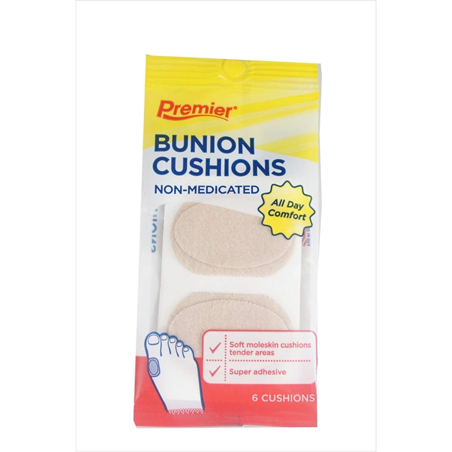 Premier Bunion Cushions, Eases Pain 131-6 Ea