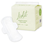 Livlit Regular Size Ultra Thin Sanitary Pads, 100% Organic Cotton from Texas, Powerful Leak Protection, Unscented, Chlorine Free
