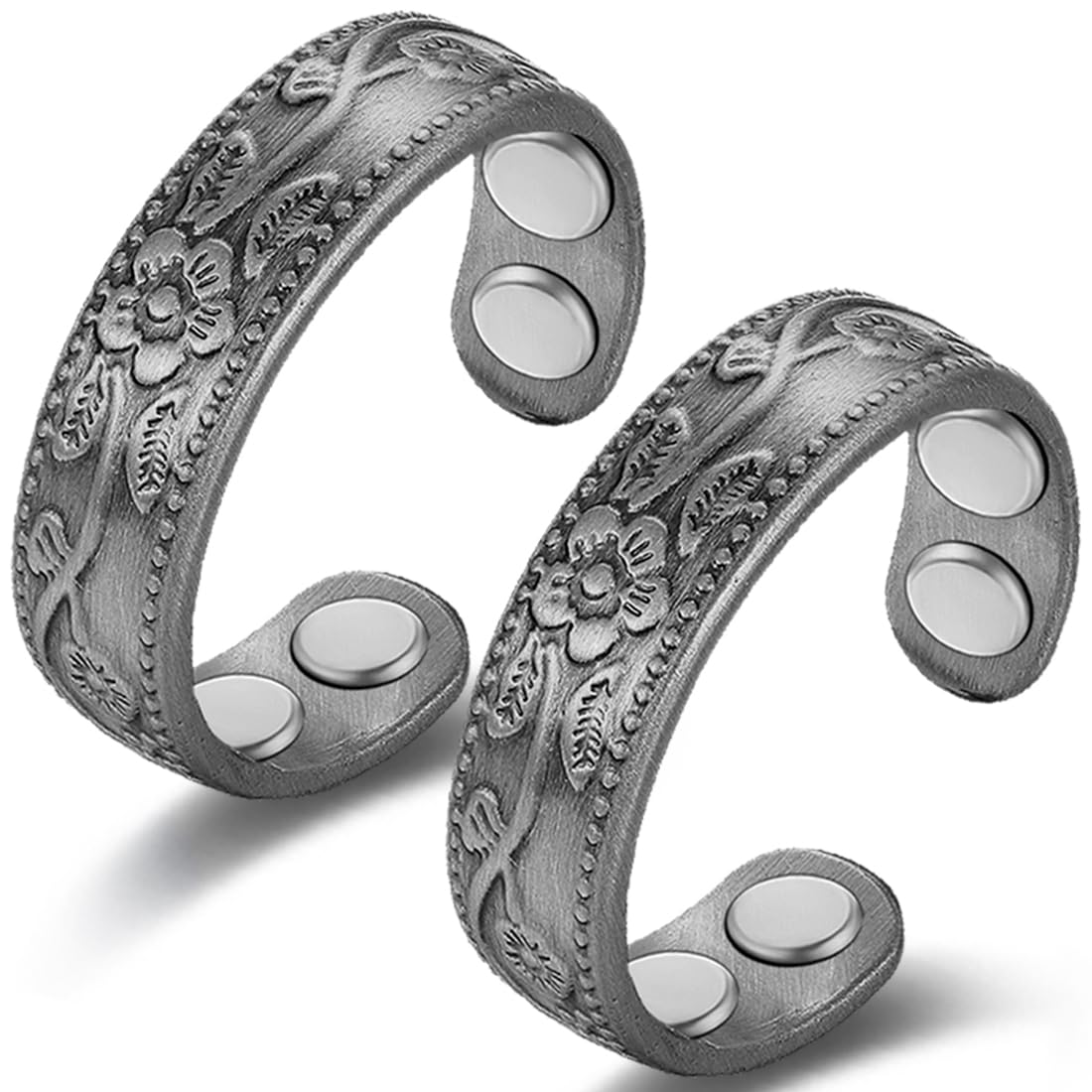 Vicmag Copper Magnetic for Women Magnetic Rings 99.9% Copper Finger Strong Magnet Gift Adjustable