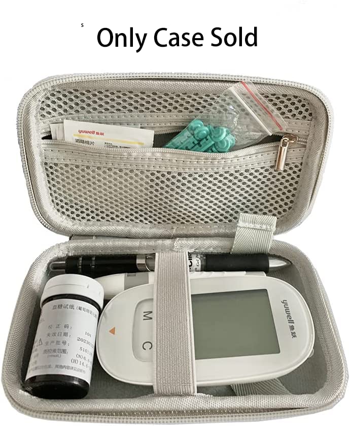 Hard Shell Diabetic Supplies Bag Carrying Case Organizer For Diabetes Testing Kit, Blood Glucose Monitor Kit with Meter, Blood S