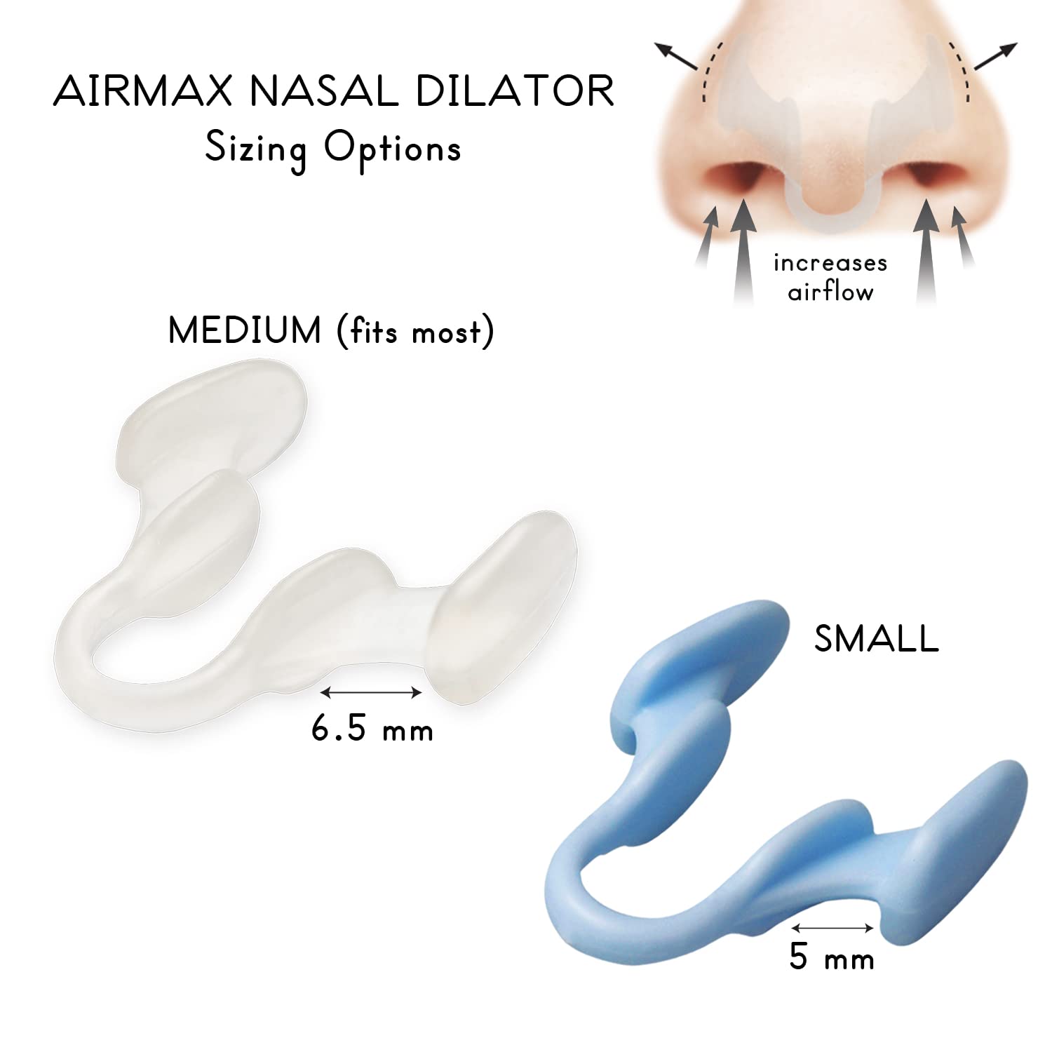 AIRMAX Nasal Dilator - Small Blue Breathing Aid for Maximum Airflow & Reduced Nasal Congestion - Natural & Comfortable Solution