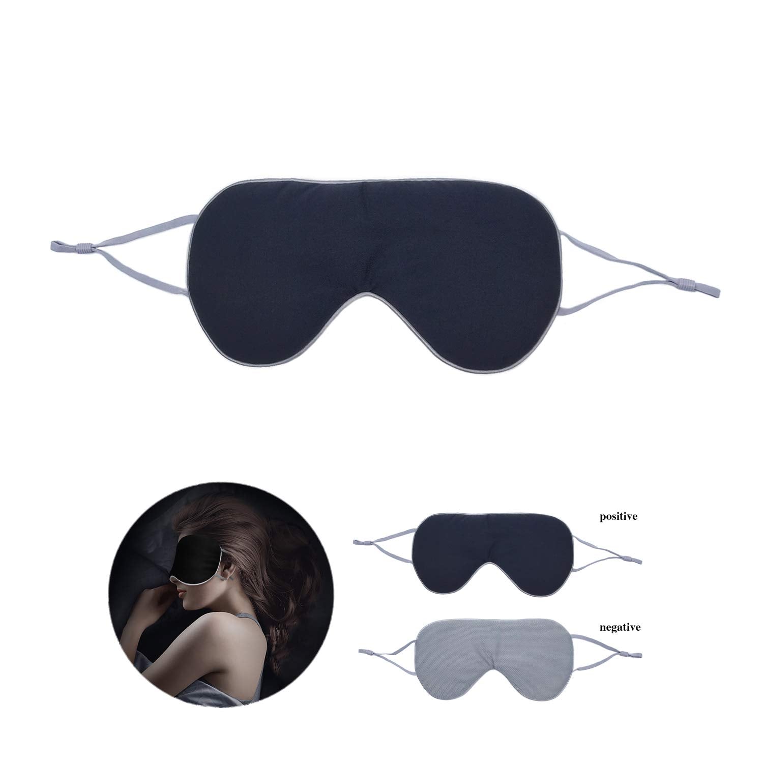 Showll Sleep Mask,Adjustable Blackout Eye Mask & Blindfold With Breathable Hole For Men/Women/Kids Eye Shade Cover For Travel/Sl