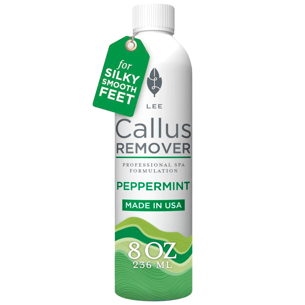Lee Beauty Professional Callus Remover for Feet - Peppermint, Powerful Formulation - Extra Strength Gel, Home Pedicure Foot Spa 