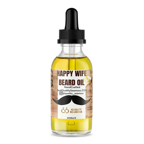 Happy Wife Beard Oil, Minty Tingle Beard Oil for Men, Beard Softener w/Sandalwood, Argan, Jojoba, Mint, Tea Tree Oil, Cucumber &